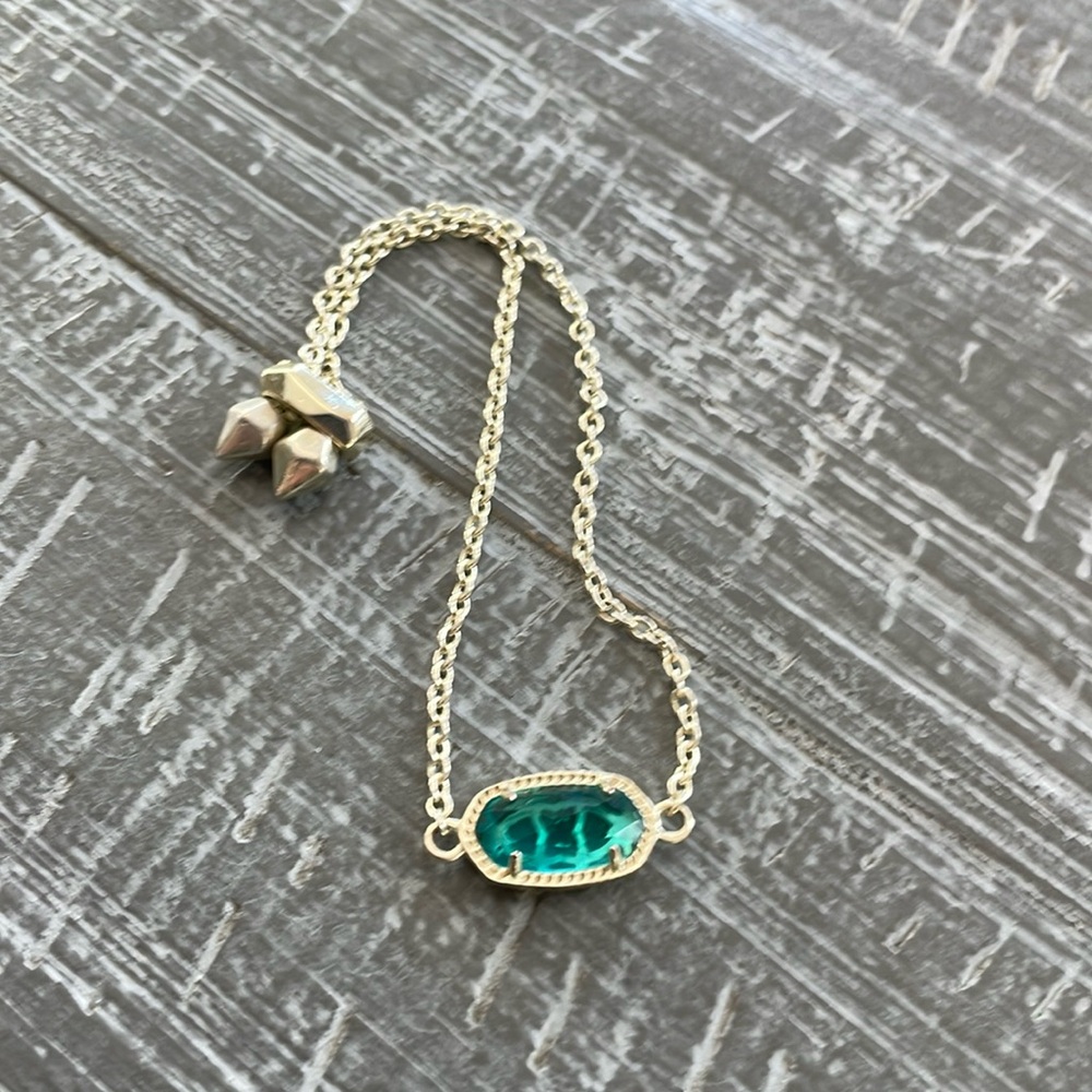 Elaina Gold Adjustable Chain Bracelet in London Blue
